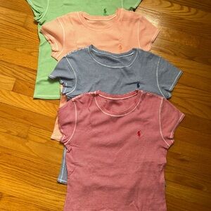 Lots of 4 Ralph Lauren Women's Short Sleeve Tees - red, Blue, Green, orange